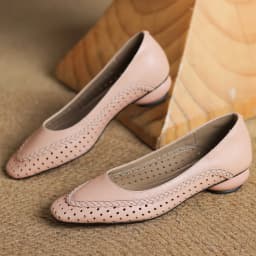 Plus size 34-41 women's hollow-out sheepskin round toe slip-on pumps 3cm thick low heel elegant ladies summer breathable shoes