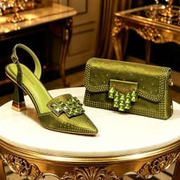 Venus Chan 2026 INS Italy Elegant Rhinestone Pointed Toe High Heels & Matching Bag Set - Perfect for Women's Parties & Weddings