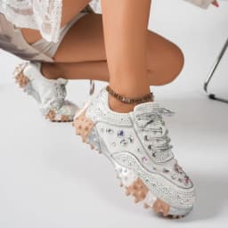 Women's Designer Sneakers Spring Shiny Rhinestones Women's Luxury Shoes Fashion Platform Shoes Female Anti Slip Running Shoes