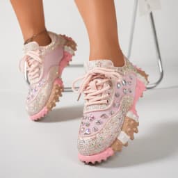 Women's Designer Sneakers Spring Shiny Rhinestones Women's Luxury Shoes Fashion Platform Shoes Female Anti Slip Running Shoes