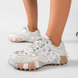 Women's Designer Sneakers Spring Shiny Rhinestones Women's Luxury Shoes Fashion Platform Shoes Female Anti Slip Running Shoes