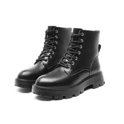 AIYUQI Women's Ankle Boots Genuine Leather Autumn Lace-up Motorcycle Boots Ladies British Style Women's Ankle Boots WHSLE MTO