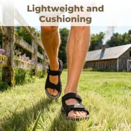 FitVille Mens Athletic Sandal Wide Toe Box Walking Sandals For Men With Arch Support Cushion Slip-Resistant Beach Sandals