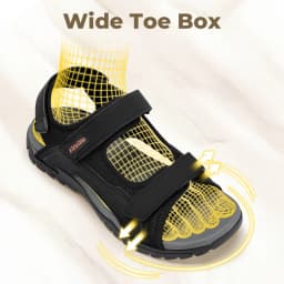 FitVille Mens Athletic Sandal Wide Toe Box Walking Sandals For Men With Arch Support Cushion Slip-Resistant Beach Sandals