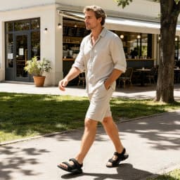 FitVille Mens Athletic Sandal Wide Toe Box Walking Sandals For Men With Arch Support Cushion Slip-Resistant Beach Sandals
