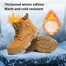 Men Winter Work Safety Boots Lightweight Steel Toe Work Shoes Men Waterproof Warm Security Protection Safety Shoes