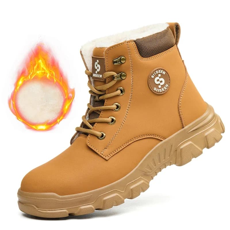 Men Winter Work Safety Boots Lightweight Steel Toe Work Shoes Men Waterproof Warm Security Protection Safety Shoes