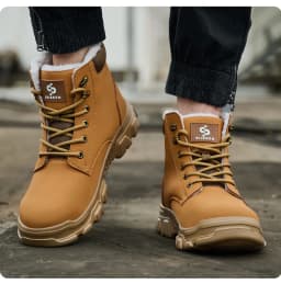 Men Winter Work Safety Boots Lightweight Steel Toe Work Shoes Men Waterproof Warm Security Protection Safety Shoes