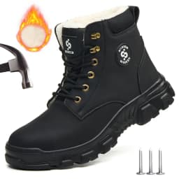Men Winter Work Safety Boots Lightweight Steel Toe Work Shoes Men Waterproof Warm Security Protection Safety Shoes