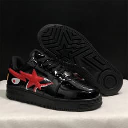 2026 A BATHING APE Men All Black Shark Casual Plarfom Shoes Unisex Women Slip-Resistant Outdoor Soft Walking Sneakers
