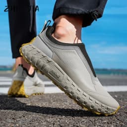 Outdoor Slip On Off-road Running Shoes mountaineering Hiking Shoes Men's Autumn Winter Thick Soled Fashionable Sneaker