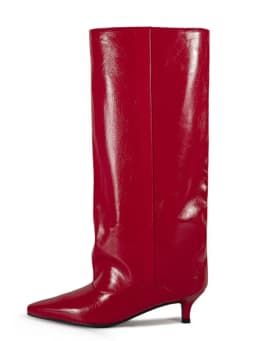 Women's Spring and Autumn New Cat Heel Wide Knee Knee Boots Fashion Pointed Women's Low Heel Mid Heeled Boots