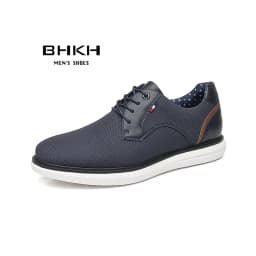 BHKH 2026 Genuine Leather Dress Shoes Comfy Men Casual Shoes Smart Business Work Office Lace-up Men Shoes