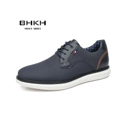 BHKH 2026 Genuine Leather Dress Shoes Comfy Men Casual Shoes Smart Business Work Office Lace-up Men Shoes