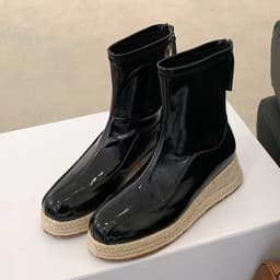 Eilyken Spring Autumn Platform Round Toe Women Ankle Boots Designer Sewing Twine Weaving Thick Bottom Zipper Shoes