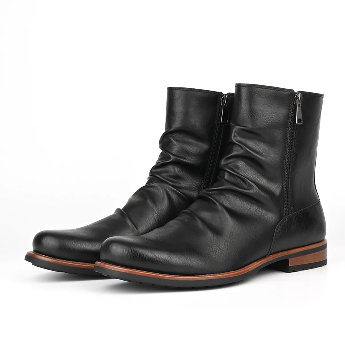 Men's British Style Low-Heeled Retro Boots for Everyday Casual Wear