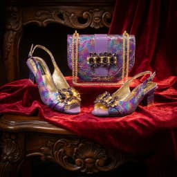 2026 New Elegant Rhinestone Peep Toe Women High Heels Sandals Italian Design with Coordinating Green Handbag Party Shoes and Bag