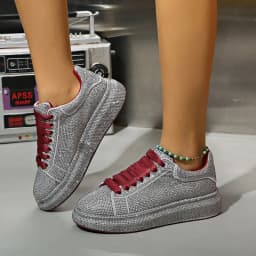 Brand Women's Sneakers Luxury Rhinestones Women Causal Shoes Designer Platform Sport Shoes Fashion Comfort Women Shoes Plus Size