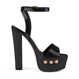 Onlymaker Women Peep Toe Platform Patent Leather Ankle Strap Sandals Slingback Party Dress Big Size Chuny Heel Sandals