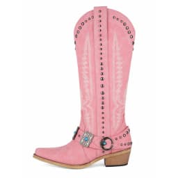 Onlymaker Cowboy Boots for Women Knee High Western Cowgirl Boots with Embroidery Belt Buckle Chains Zipper Chunky Heel Boots