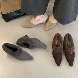Elegant Women Pumps Thick Low Heel 2026 Winter Warm Fur Shoes New Fashion Ladies Shoes For Party Dress Pumps Pointed To Footwear