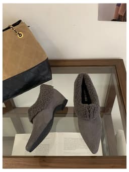 Elegant Women Pumps Thick Low Heel 2026 Winter Warm Fur Shoes New Fashion Ladies Shoes For Party Dress Pumps Pointed To Footwear