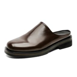 Loafers Height 5cm Leather Slippers Men's Summer Slip-on Shoes Business Casual Plus Size 38-46