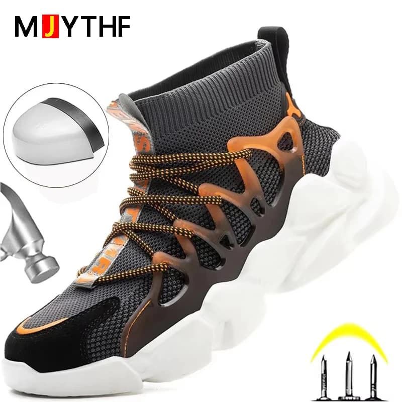 Indestructible Men Safety Shoes Anti-smash Men Shoes Working Sneakers Anti-Puncture Work Boots Safety Composite Toe Men Boots