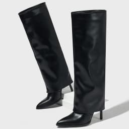 Eilyken Autumn Winter Pointed Toe Woman Knee-High Boots Designer Splicing Thin High Heels Stripper Party Shoes