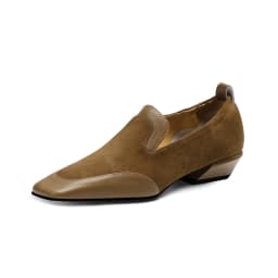 2026 New Trend Spring Genuine Cow Leather Loafers Women Brown Black Shoes Square Toe Retro Low Block Heels Office Ladies