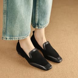 2026 New Trend Spring Genuine Cow Leather Loafers Women Brown Black Shoes Square Toe Retro Low Block Heels Office Ladies