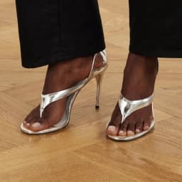 Shiny Patent Leather Cover Heels Flip Toe Sandals Sexy Pointed Toe Thin Heel Suede Custaomized New Arrivals Fashion Women Modern