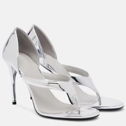 Shiny Patent Leather Cover Heels Flip Toe Sandals Sexy Pointed Toe Thin Heel Suede Custaomized New Arrivals Fashion Women Modern