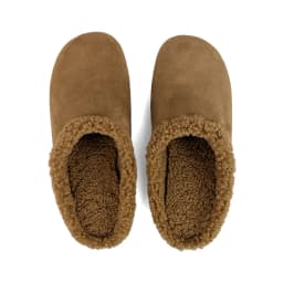 2027 Autumn Winter New Arrival Cow Suede Upper Warm Faux Shearling Lining Mango‑Toe Slip‑on Women's Home Mule Cotton Slippers