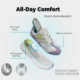 FitVille Extra Wide Women's Walking Shoes Wide Width Lightweight Sneakers for Flat Foot Plantar Fasciitis Heel Pain Relief