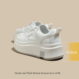 FOXER 2026 Spring Summer Women's Platform Sneakers Thick Sole Casual Female White Shoes Fashion Sport Shoes