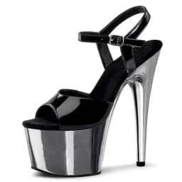 17cm Professional Dance Heels - Sexy Black Patent Peep Toe Stilettos w/ Red Platform & Ankle Strap for Latin Salsa Tango