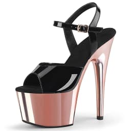 17cm Professional Dance Heels - Sexy Black Patent Peep Toe Stilettos w/ Red Platform & Ankle Strap for Latin Salsa Tango