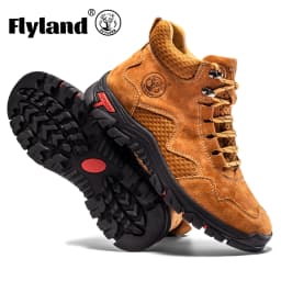 FLYLAND Men's Classic Retro Soft Skin Friendly Genuine Leather Business Ankle Boots Handmade Casual Boots