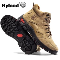 FLYLAND Men's Classic Retro Soft Skin Friendly Genuine Leather Business Ankle Boots Handmade Casual Boots