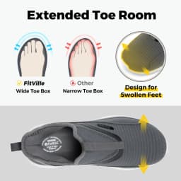 Fitville Wide Men'S Sport Shoes Fitness Walking Shoes Lightweight Breathable For Outdoor Casual Sports Running Shoes Sneaker