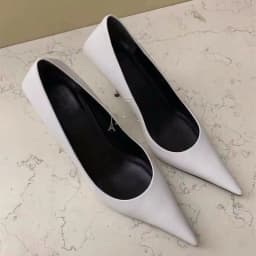 Spring and Autumn Fashion New Pointed Shoes High Heels Stiletto White Single Shoes Women