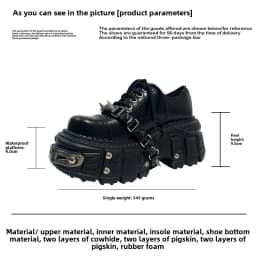 2025 Women Original Goth Heavy Metal Subculture Muffin Thick Bottom Small Punk Style Y2k Babes Single Platform Sneakers Shoes