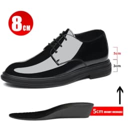 New Men 6/8cm Derby Shoes Patent Leather Height Increase Men Dress Shoes Formal Elevator Business Lift Shoes Bright Upper