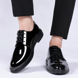 New Men 6/8cm Derby Shoes Patent Leather Height Increase Men Dress Shoes Formal Elevator Business Lift Shoes Bright Upper