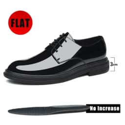 New Men 6/8cm Derby Shoes Patent Leather Height Increase Men Dress Shoes Formal Elevator Business Lift Shoes Bright Upper