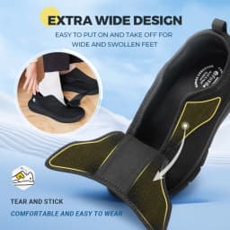 FitVille Extra Wide Men's Diabetic Shoes for Elder Orthopedics Feet Swollen Adjustable Walking Shoe Elderly Foot Pain Relief