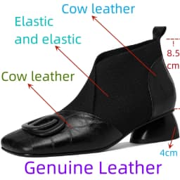 【JOCHEBED HU】Handmade Brand Genuine Leather Women Ankle Boots Mid Heels Square Toe Autumn Winter Dress Party Lady 34-43