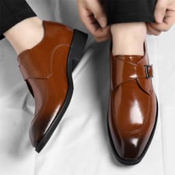 Men's Leather Shoes British Style Business Formal Derby Comfortable Fashionable Casual Footwear-SJ1112