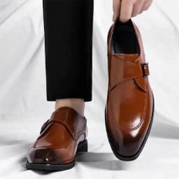 Men's Leather Shoes British Style Business Formal Derby Comfortable Fashionable Casual Footwear-SJ1112